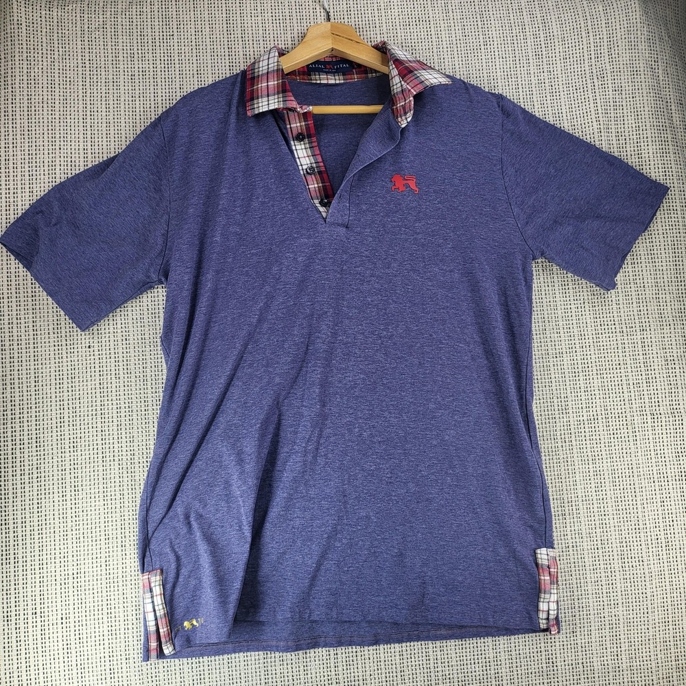Alial Fital Shirt Mens Large Blue Plaid Collar‎ Limited Edition Made USA 27/100